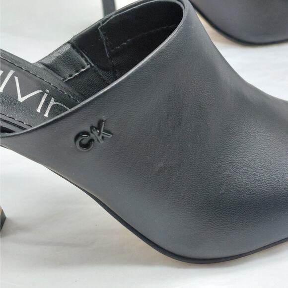 Calvin Klein Odina Dress Mules Women 6 Black Pointed Toe Heels Whimsigoth Witchy - Picture 4 of 10